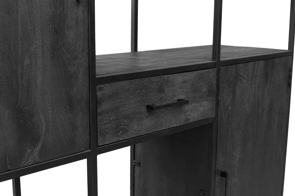 Utah Shelving Cabinet black XXL - Mokana Furniture
