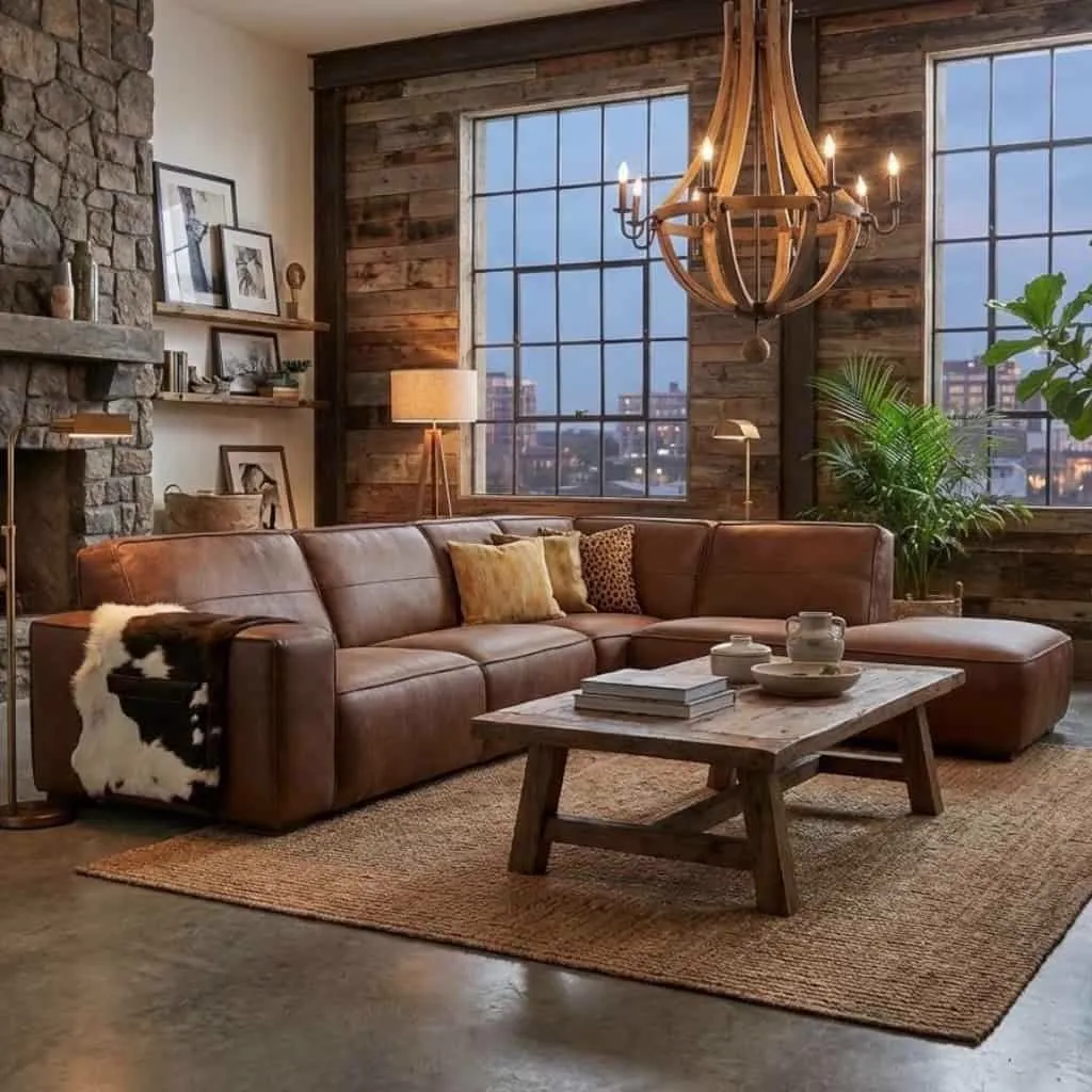 Corner Sofa Detroit | Africa leather tabac