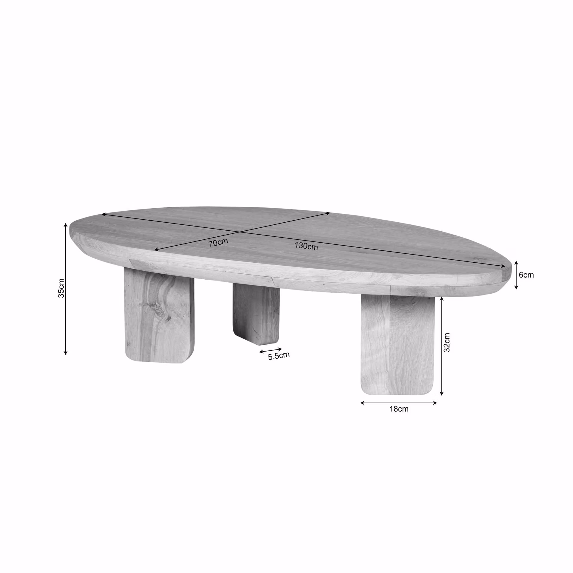 Zillah Coffee Table | 130 cm | Natural Oak - Starfurn