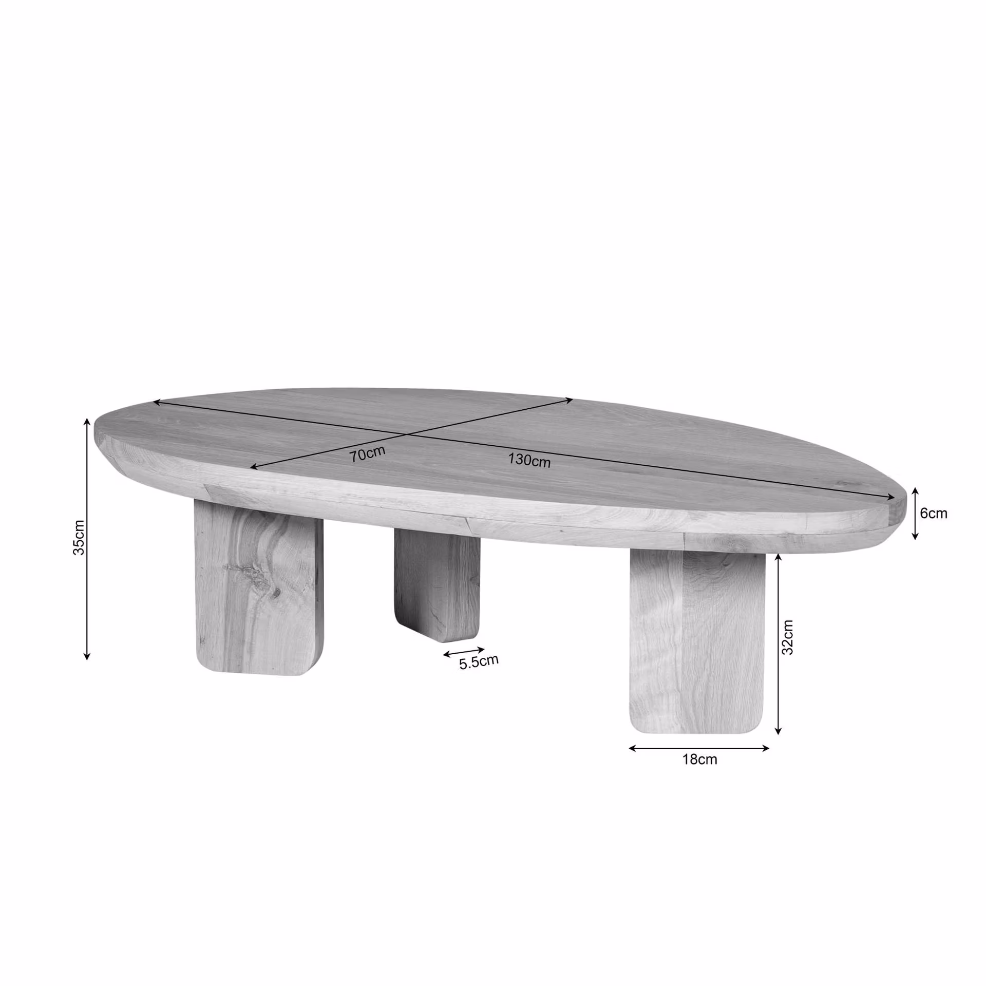 Zillah Coffee Table | 130 cm | Natural Oak - Starfurn
