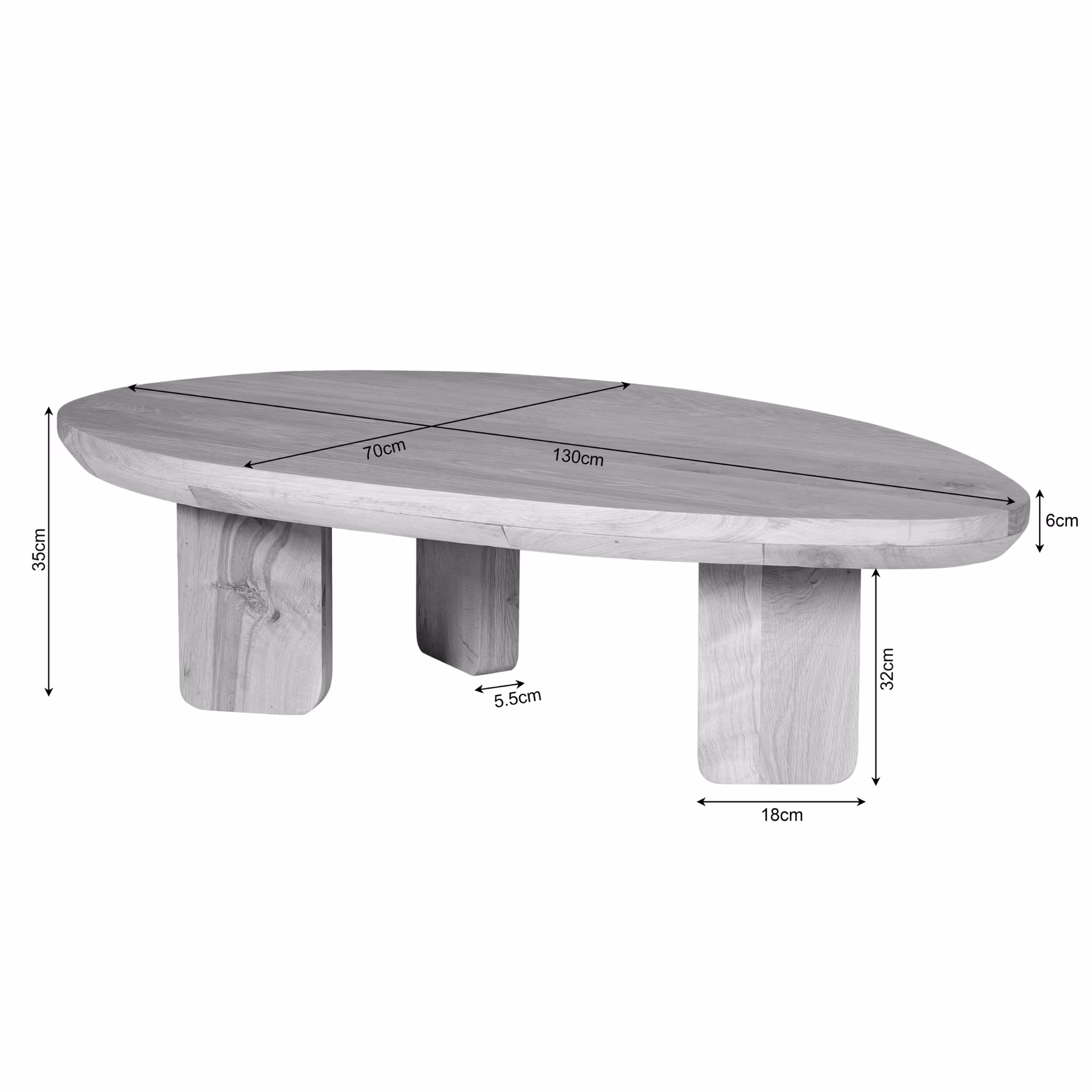 Couchtisch Zillah | 130 cm | Oak Brown, Detailfoto 3 - Starfurn