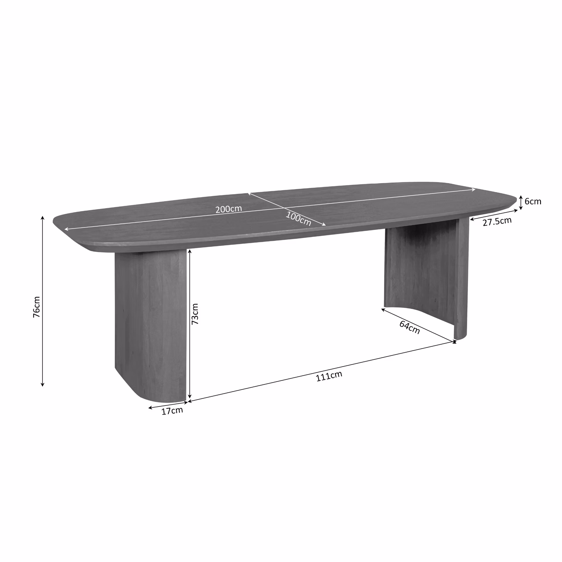 Dining Table Maré Brown | 200 cm - Starfurn
