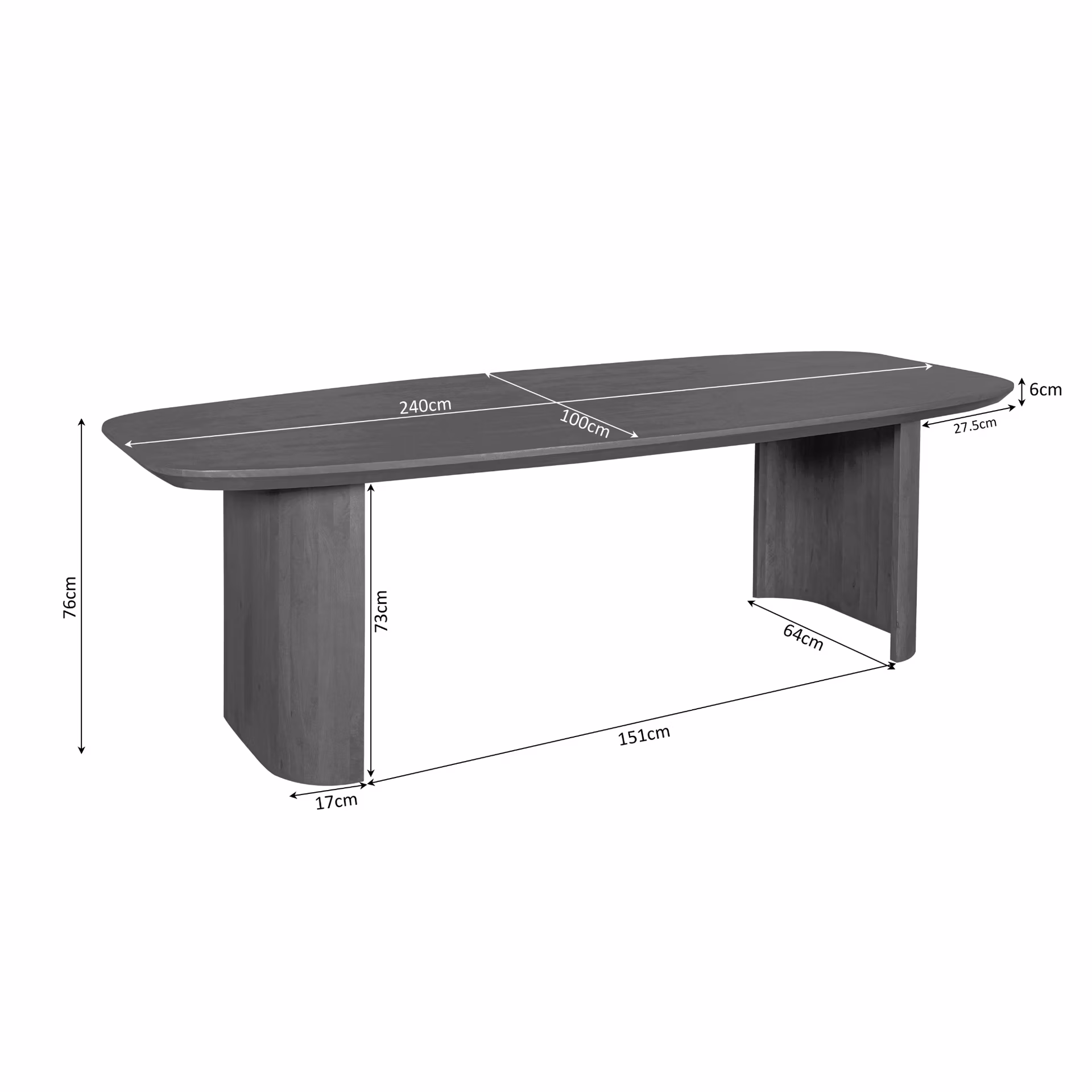 Dining Table Maré Brown | 240 cm - Starfurn