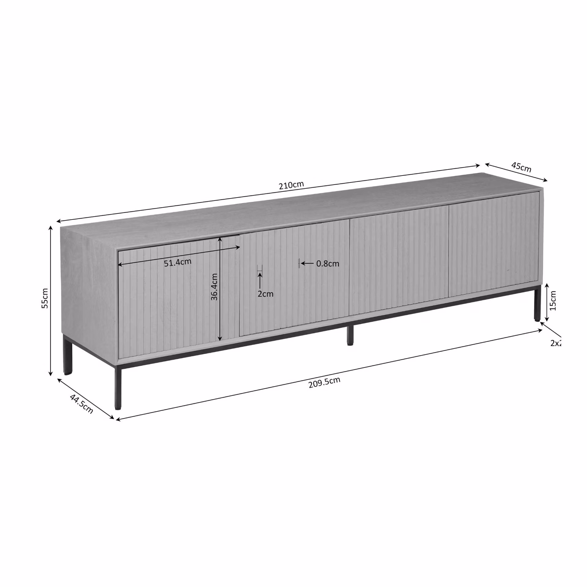 TV unit Madison Brown | 210 cm - Starfurn