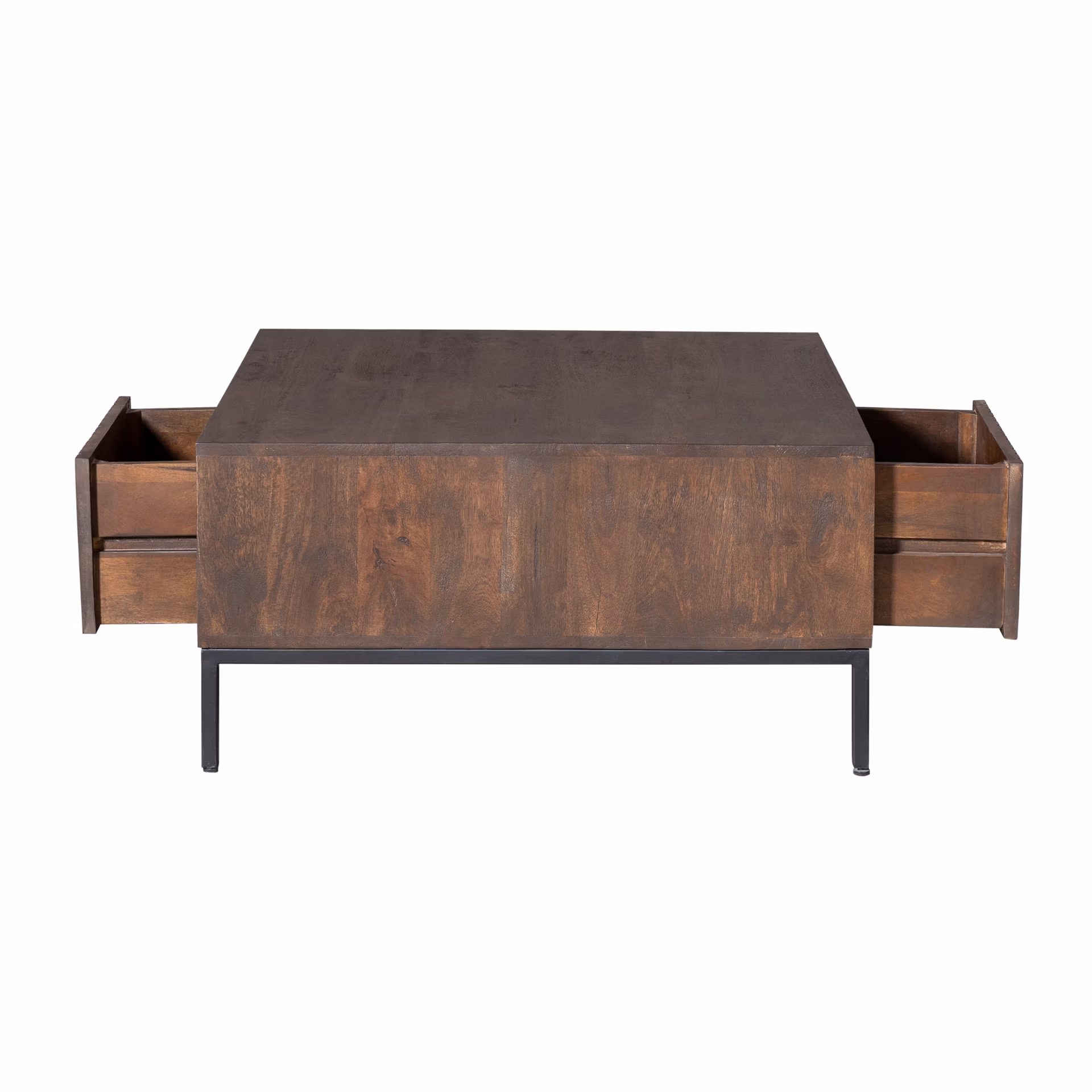 Couchtisch Madison Brown 80 cm Quadratisch Mangoholz in Dunkelbraun Mokana - Starfurn