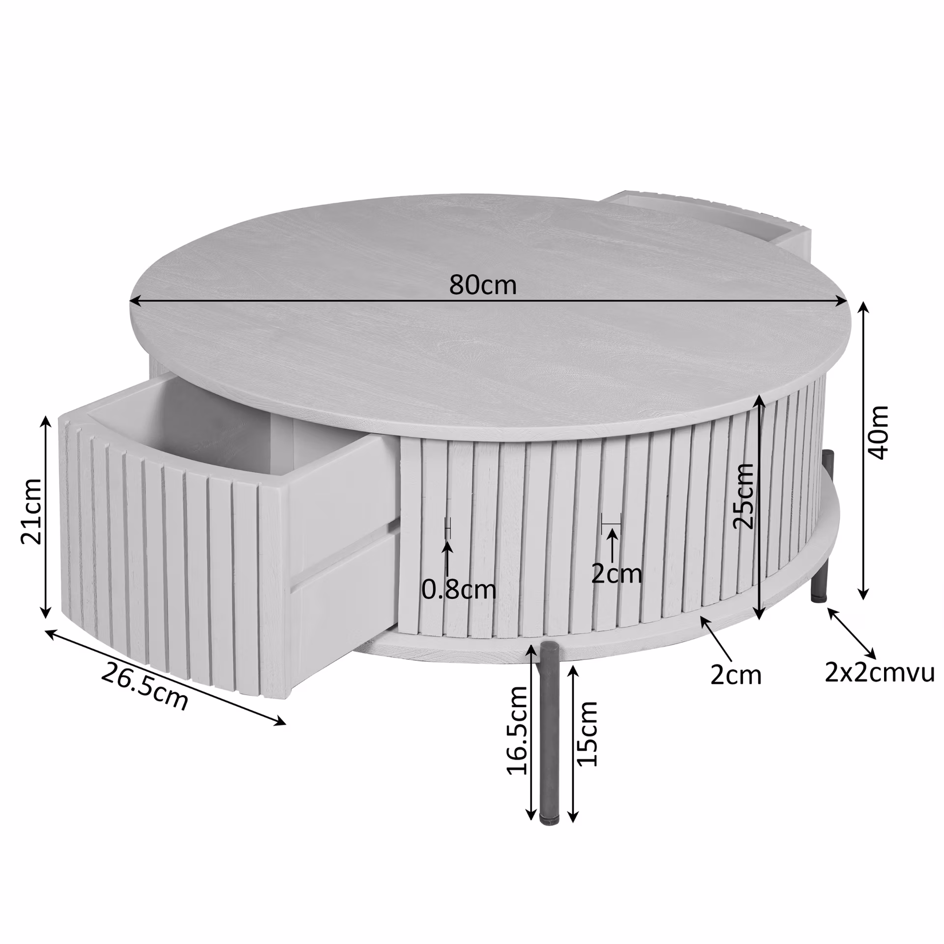 Coffee Table Madison Brown | 80 cm | Round - Starfurn