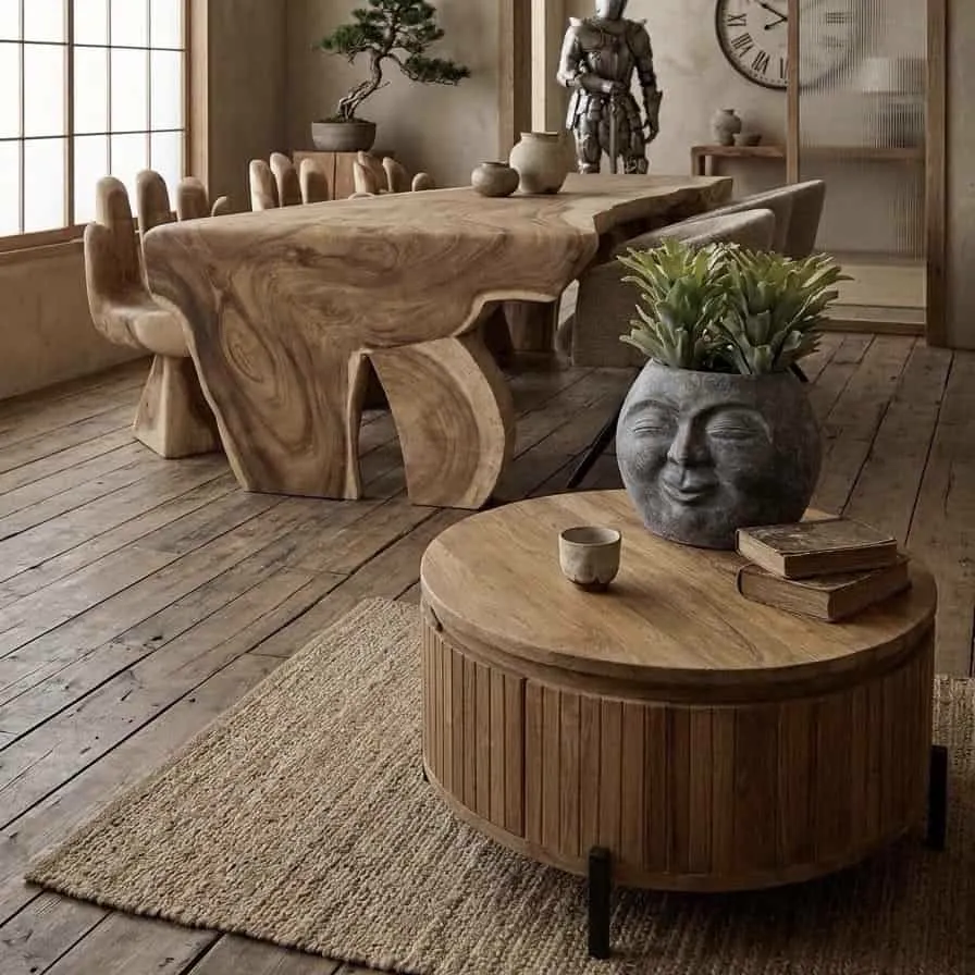 Salontafel Cortese teak rond