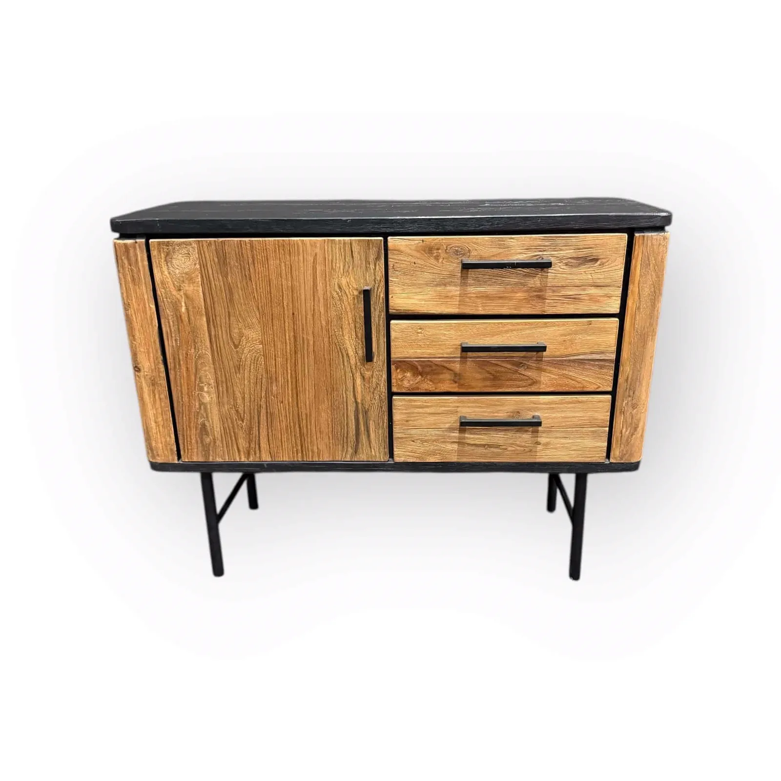Sideboard Somo 110cm teak wood black top - World of Brosi