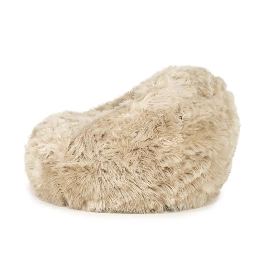 Der Snuzzle - taupe Sitzsack auf weißem Hintergrund, aus leicht erhöhter Perspektive - By-Boo