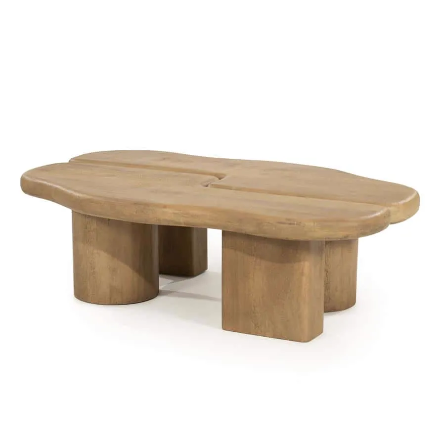 Yuo - natur Couchtisch auf weißem Hintergrund, von oben gesehen - By-Boo