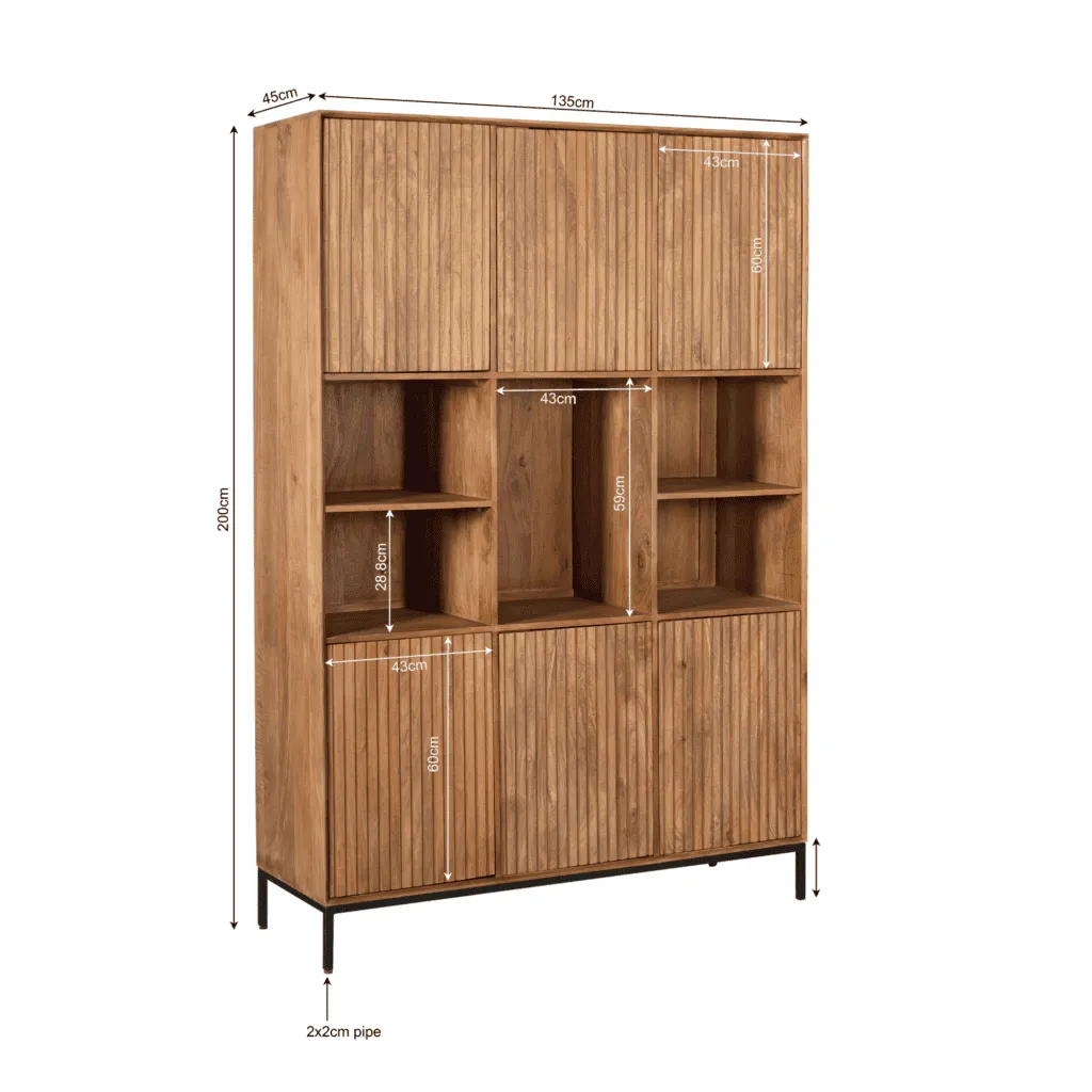Compartment Cabinet Madison XL Natural | 135 cm - Starfurn