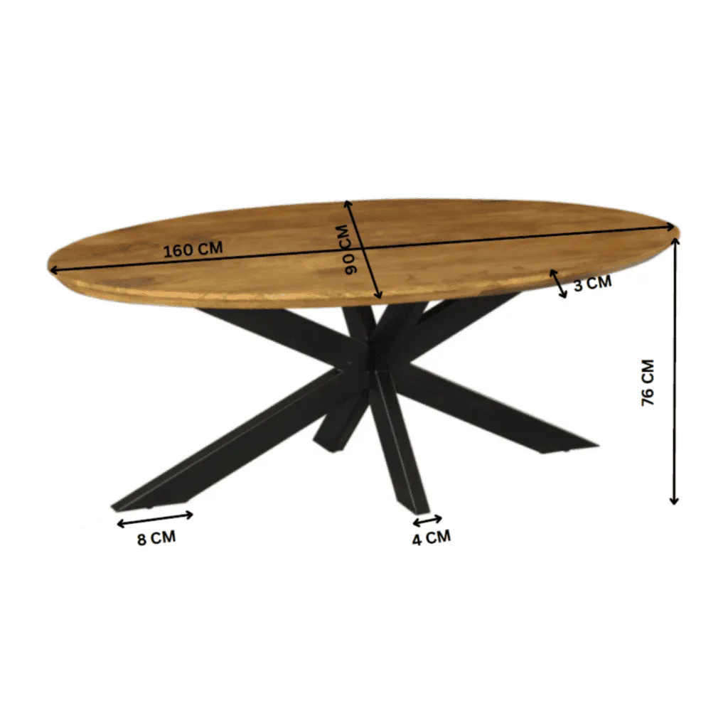 Dining table Brandy | 160 cm | Oval - Starfurn
