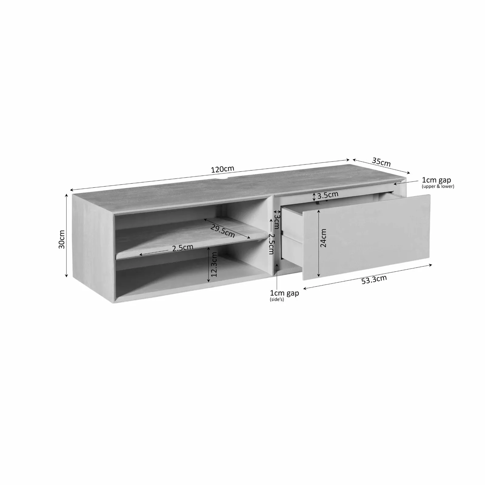 Floating TV unit Ambiance Taupe | 120 cm - Starfurn