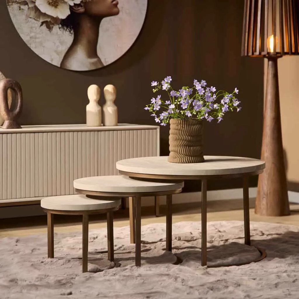 Coffee Table Madison Sand | 70 cm | set of 3 - Starfurn