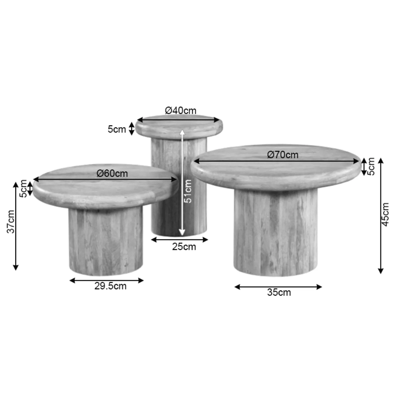 Coffee Table Maya | 70 cm | Brown - Starfurn