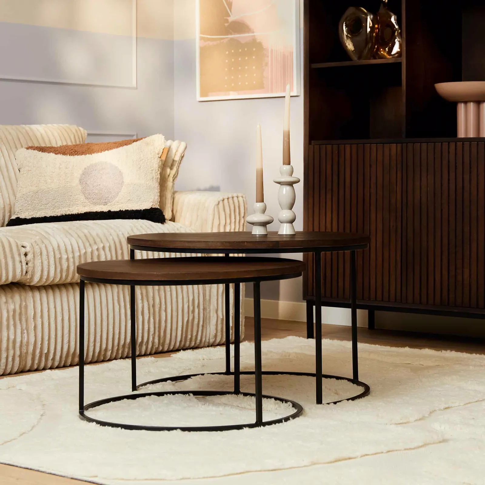 Coffee Table Madison Brown | 70 cm | set of 2 - Starfurn