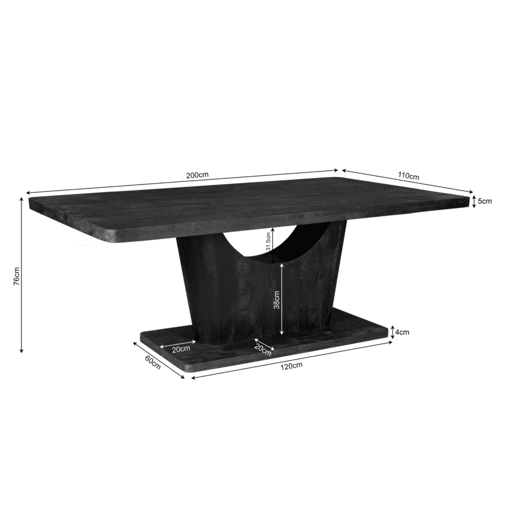 Voco Dining Table | 200 cm | Black - Starfurn