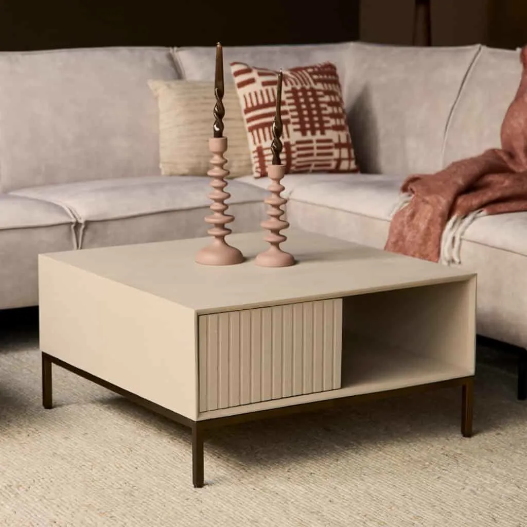 Coffee table Madison Sand | 80 cm | Square - Starfurn