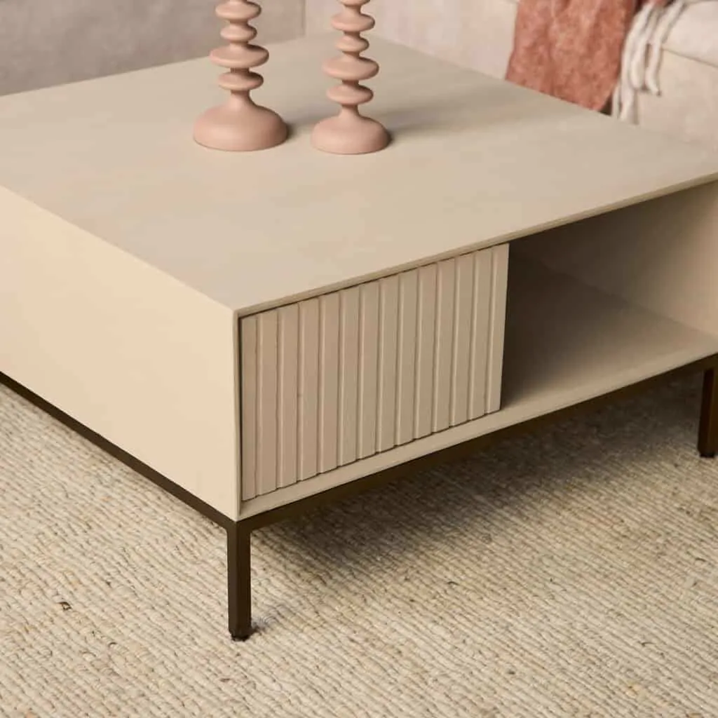 Coffee table Madison Sand | 80 cm | Square - Starfurn