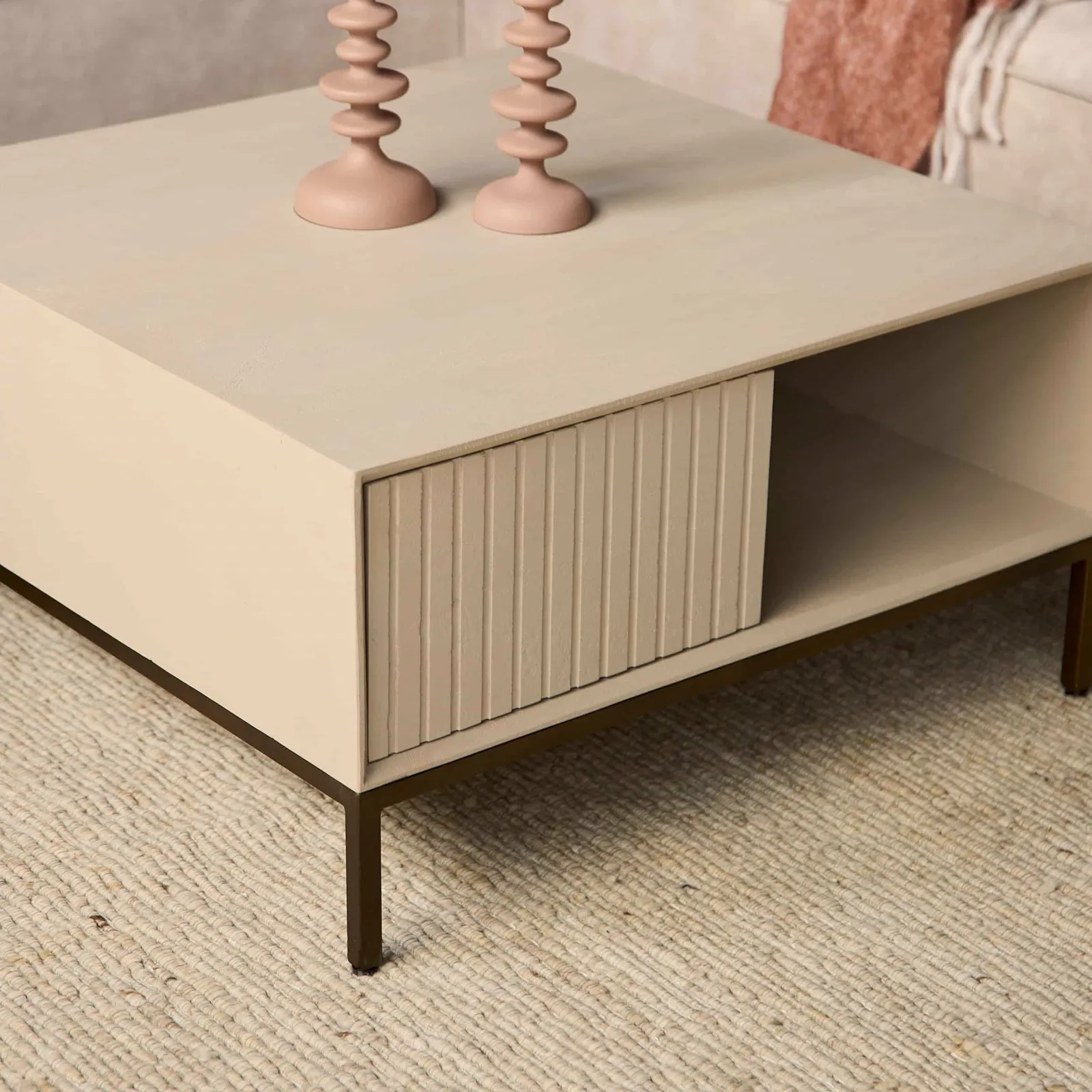 Coffee table Madison Sand | 80 cm | Square - Starfurn