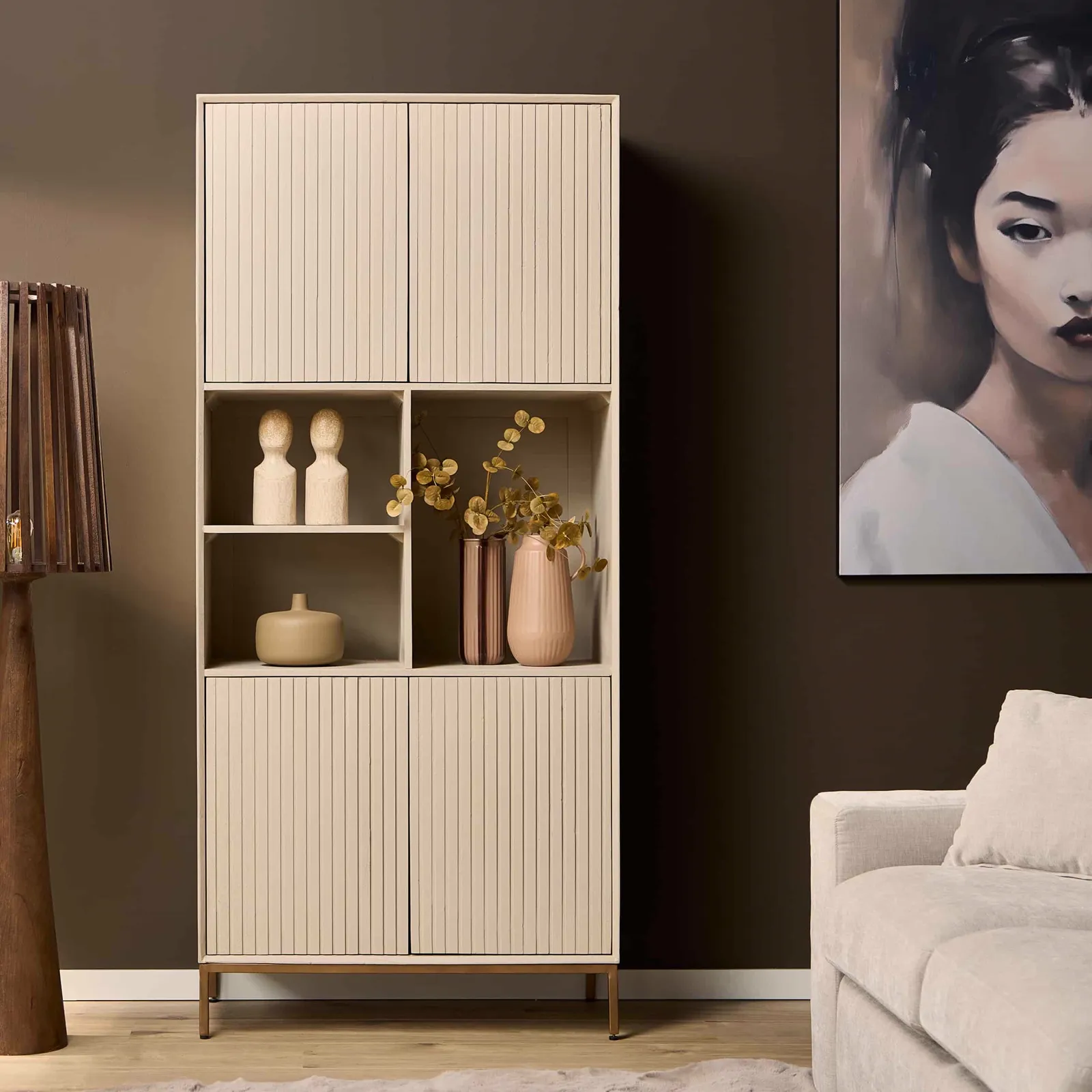 Display Cabinet Madison Sand | 90 cm - Starfurn