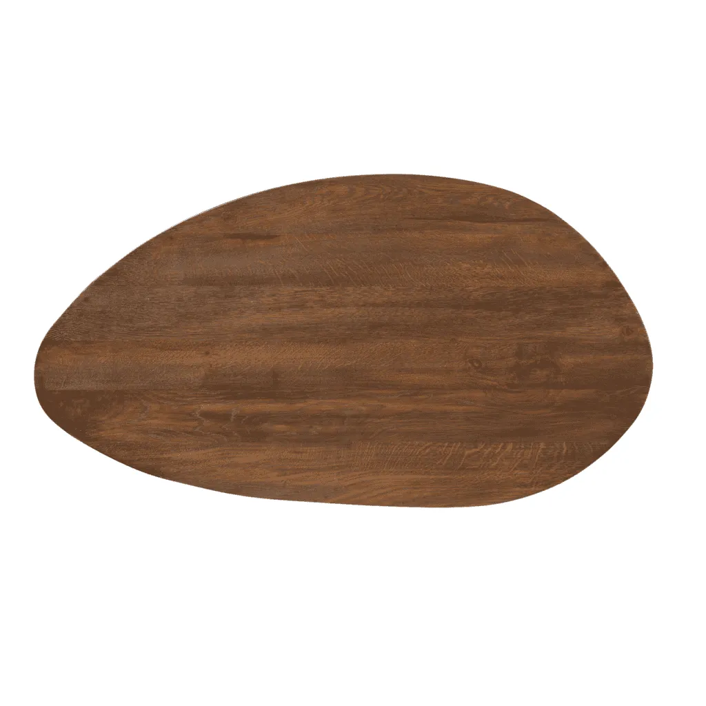 Couchtisch Zillah, 130 cm, Oak Brown, von oben auf weißem Hintergrund fotografiert - Starfurn