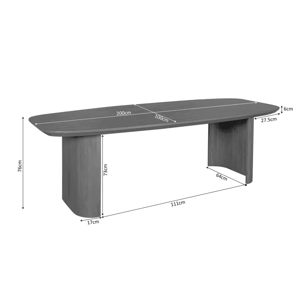 Dining Table Maré Brown | 200 cm - Starfurn