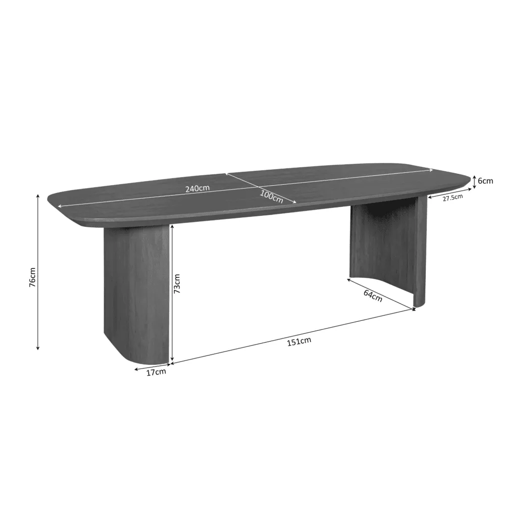 Dining Table Maré Brown | 240 cm - Starfurn