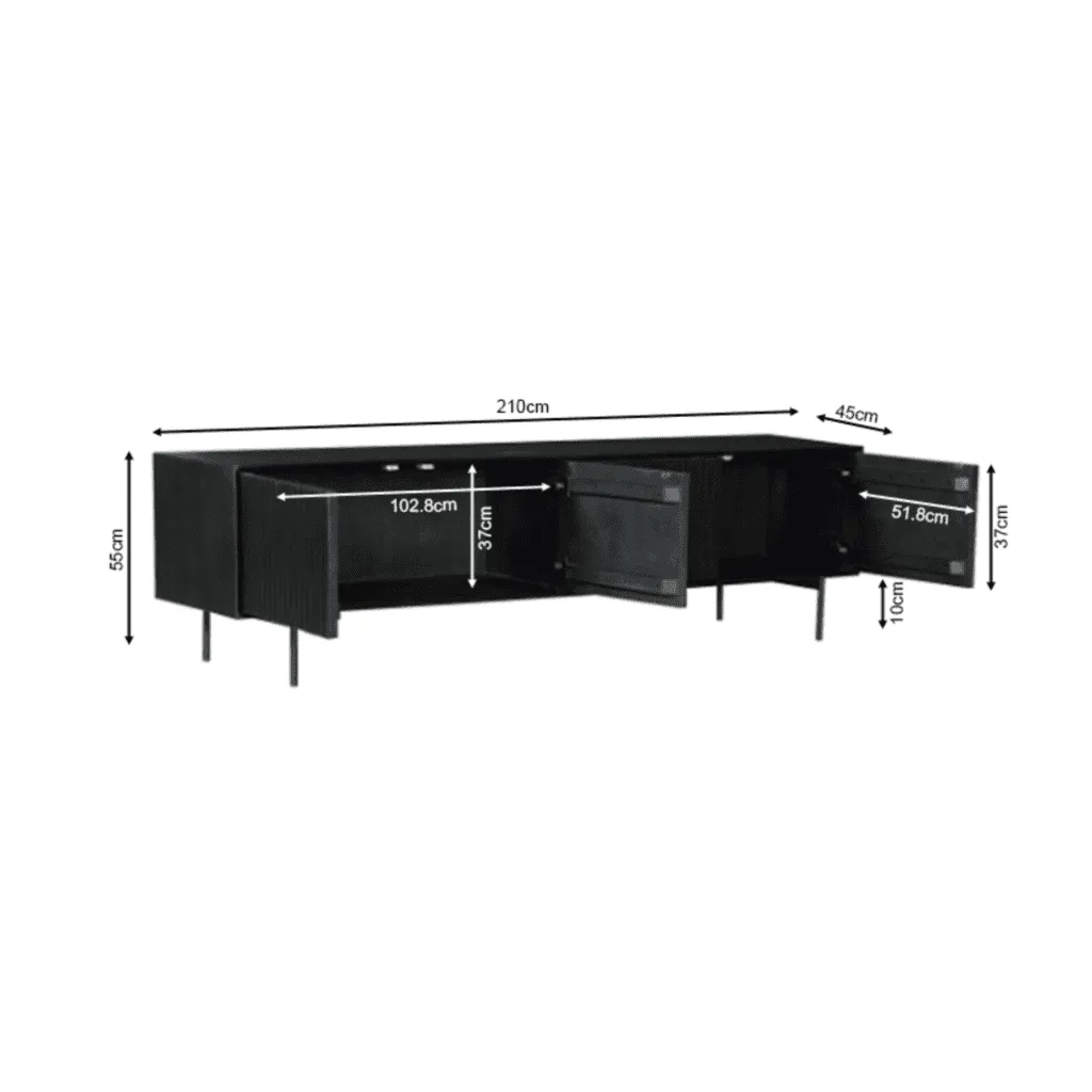 TV Unit Madison Black | 210 cm - Starfurn