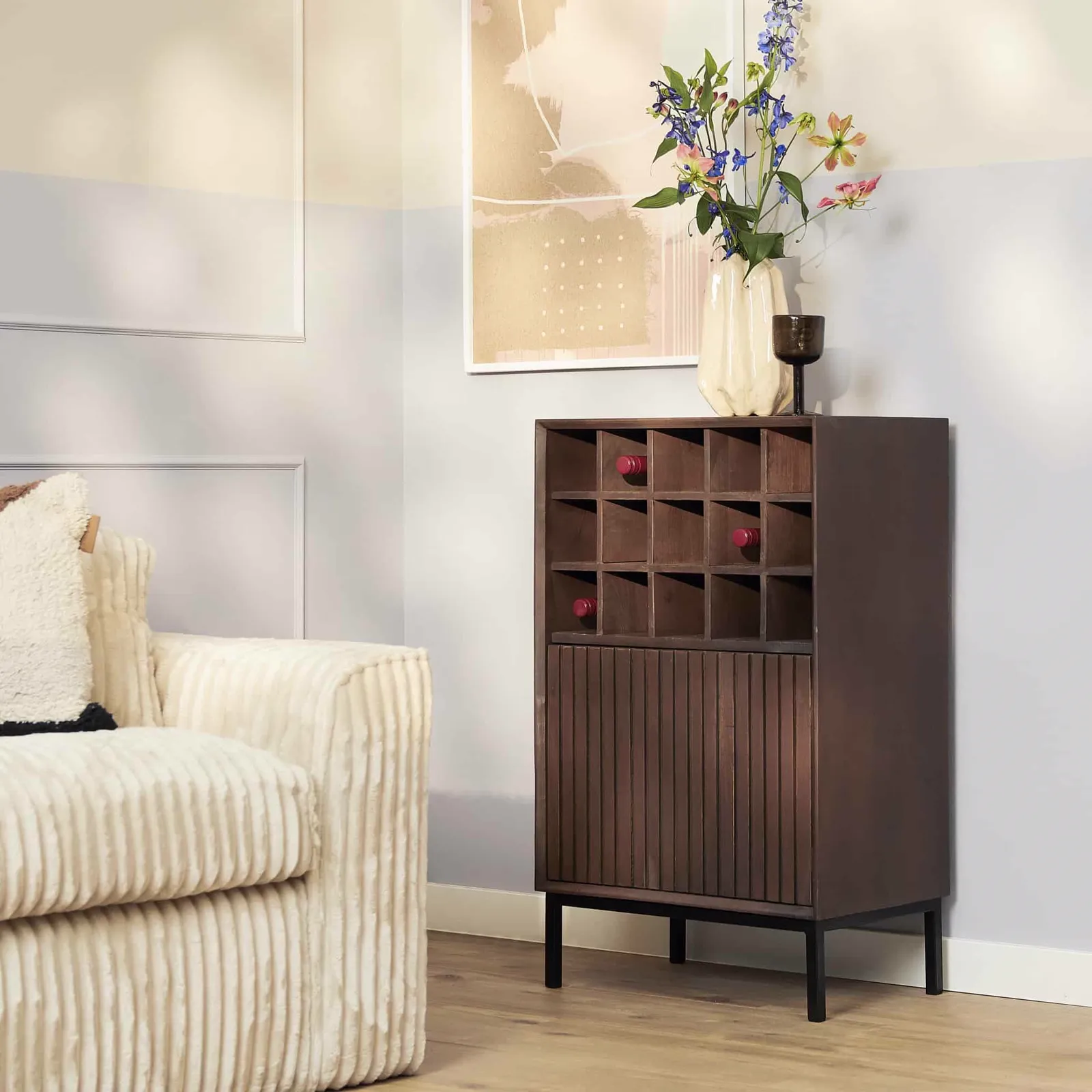 Wine Cabinet Madison Brown | 55 cm - Starfurn