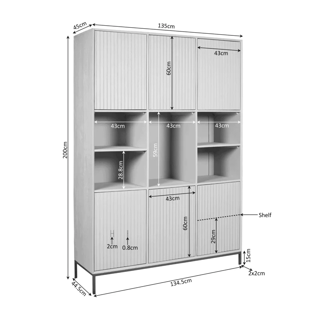 Shelf Cabinet Madison XL Brown | 135 cm - Starfurn