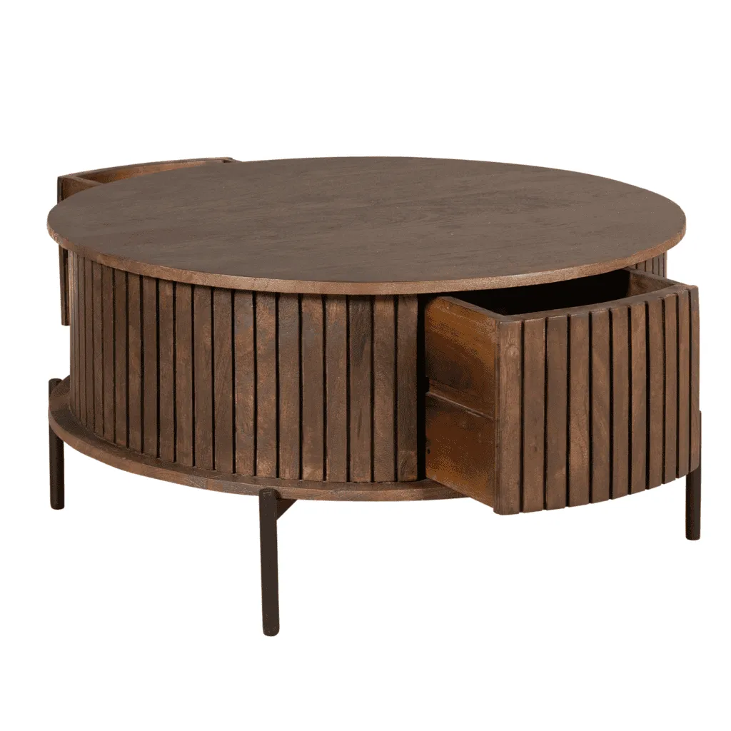 Coffee Table Madison Brown | 80 cm | Round - Starfurn