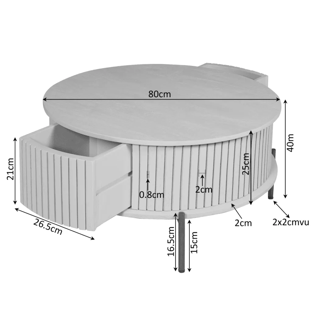 Coffee Table Madison Brown | 80 cm | Round - Starfurn