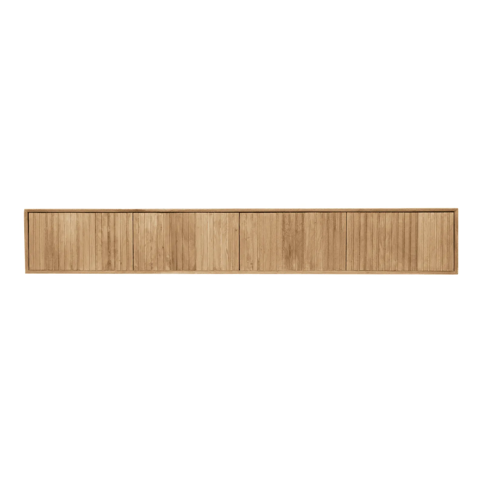 Zwevend tv meubel Madison Natural in een moderne woonkamer met kunst aan de muur en decoratie - Starfurn
