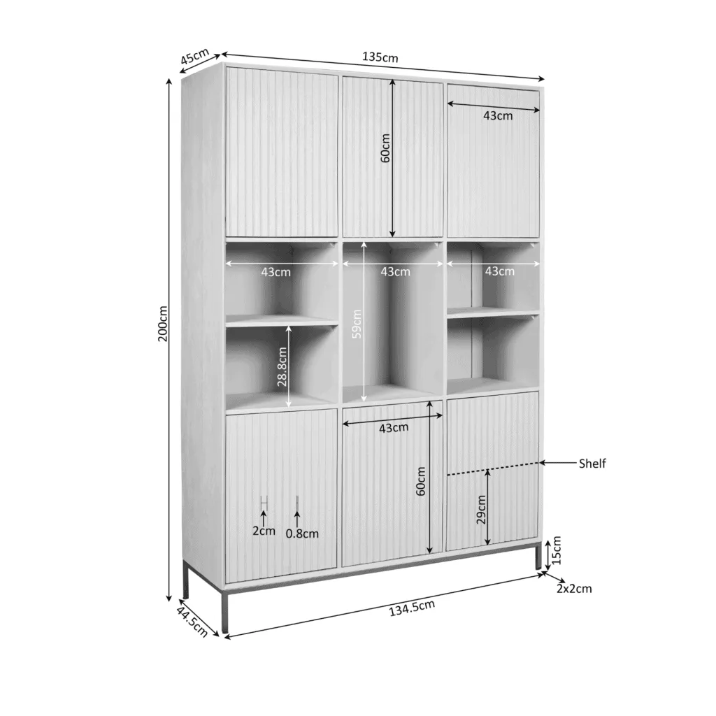 Compartment Cabinet Madison XL Natural | 135 cm - Starfurn
