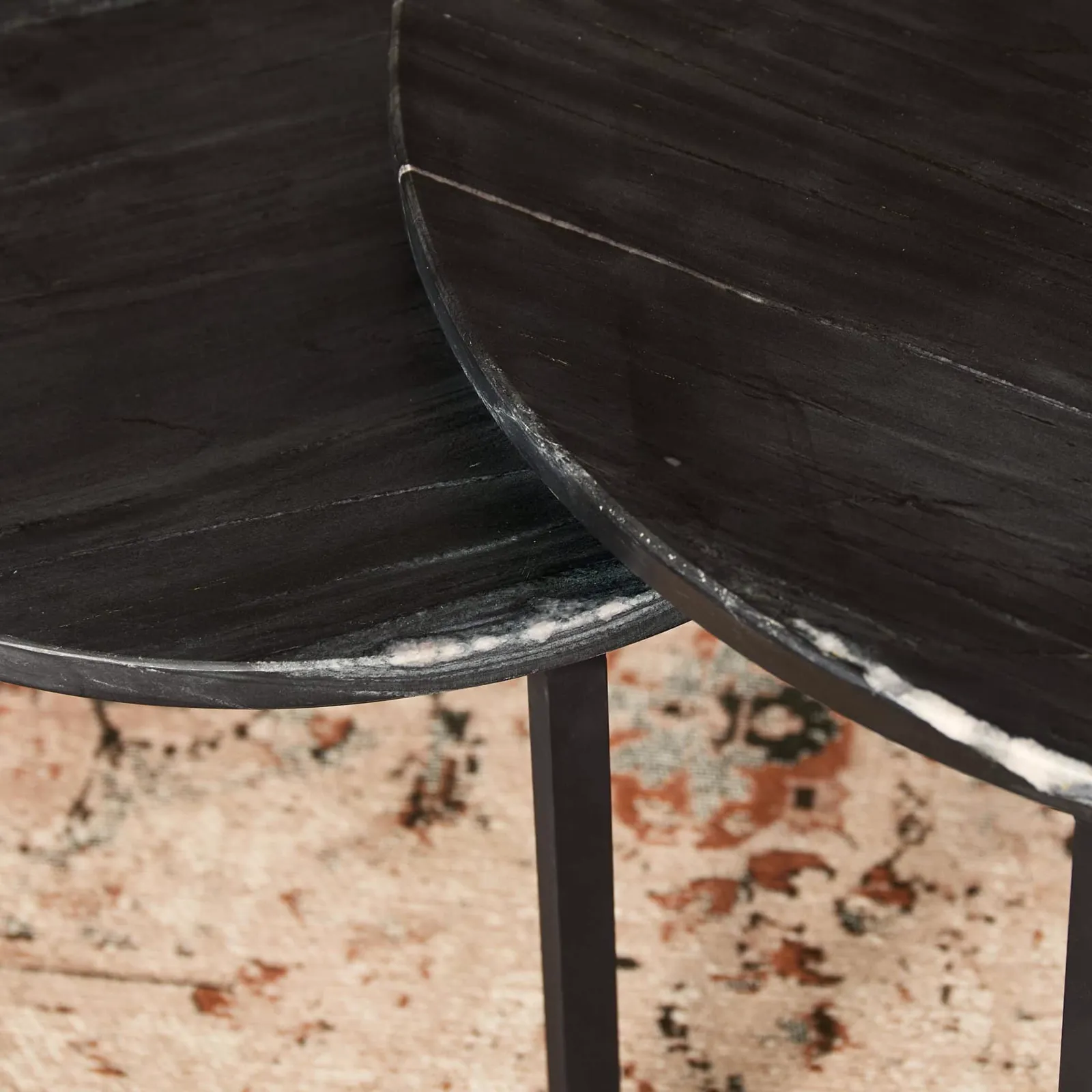 Coffee Table Nova Black Marble | 70 cm | Set of 2 - Starfurn