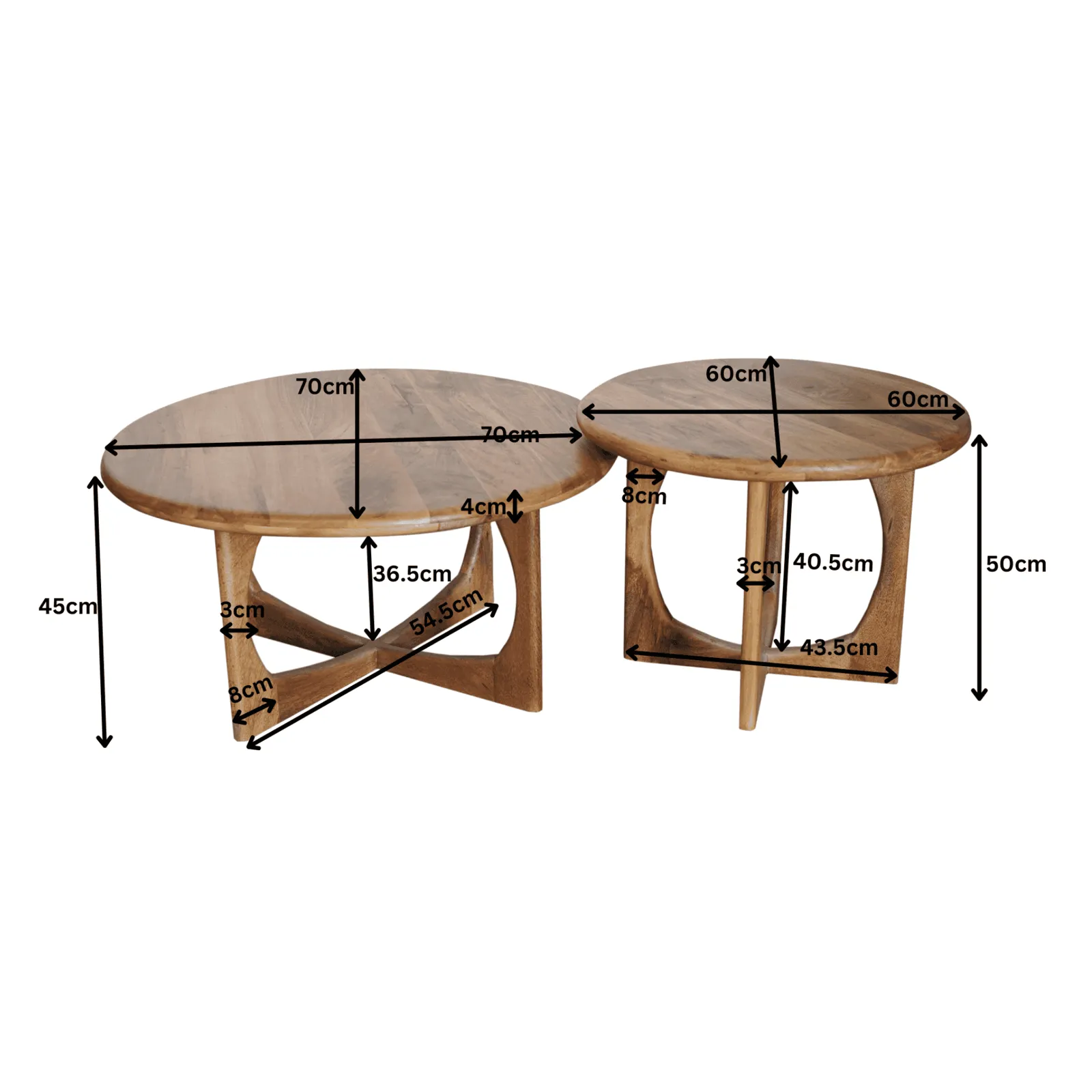 Coffee table Milou | Natural | 70 cm - Starfurn
