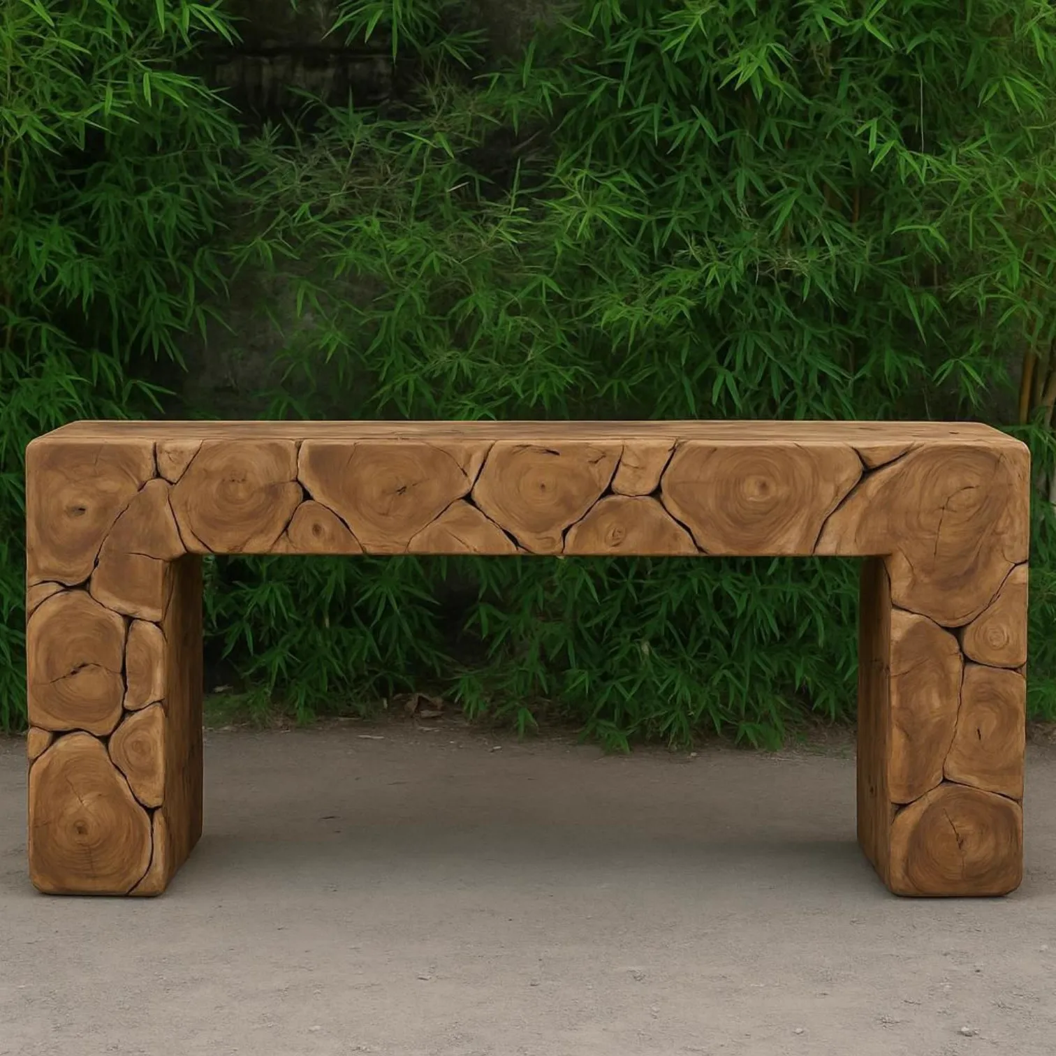 Side Table Block Teak Wood - World of Brosi