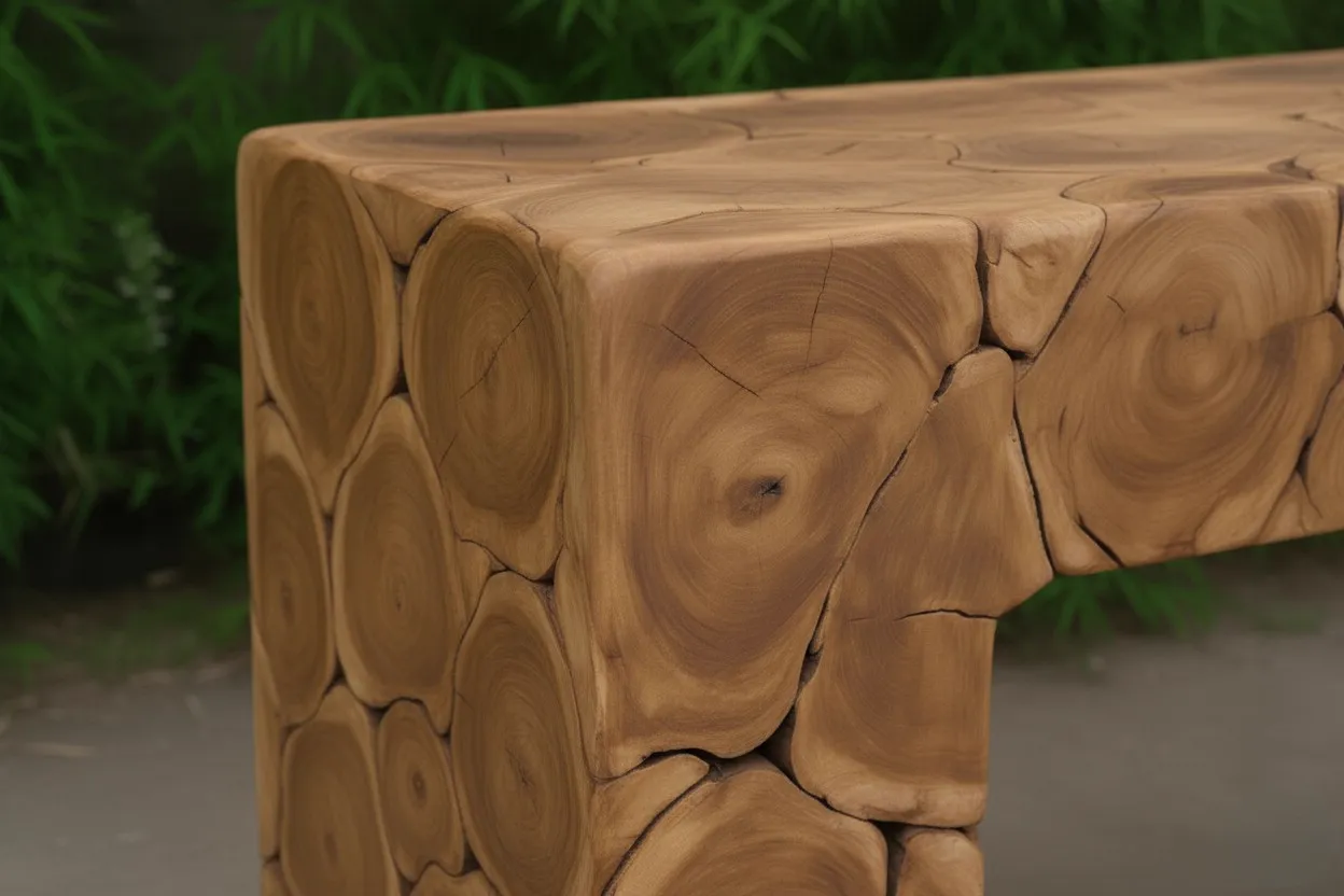 Side Table Block Teak Wood - World of Brosi