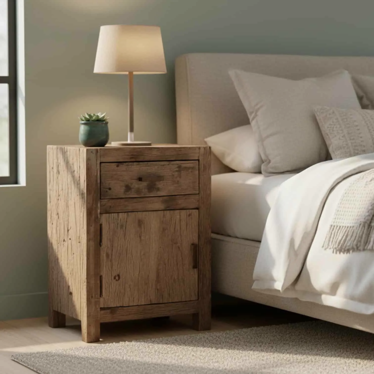 Roots Bedside Table 1 Drawer | Door Left or Right - Benoa