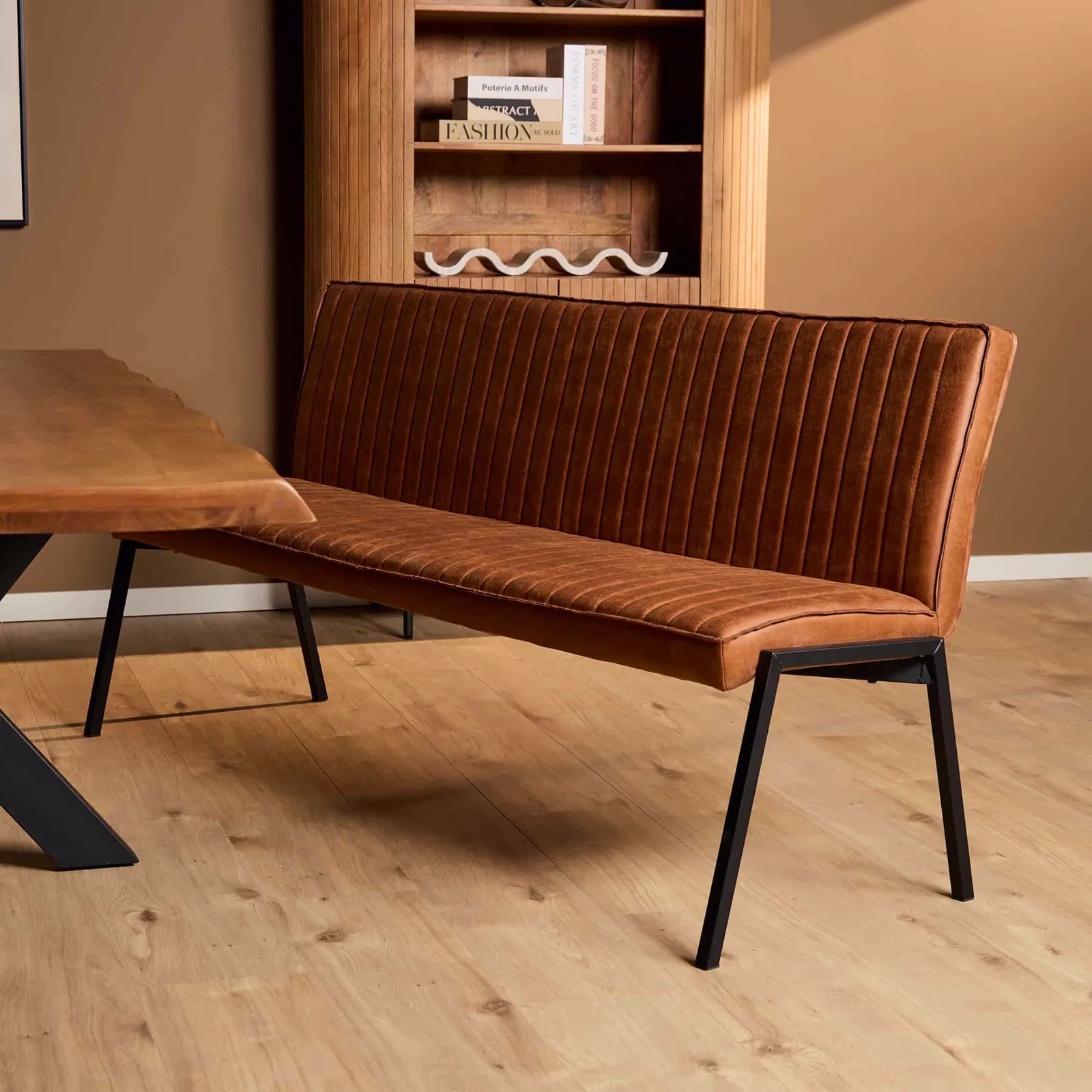 Dining Bench Tivoli Bull | 185 cm | Cognac - Starfurn