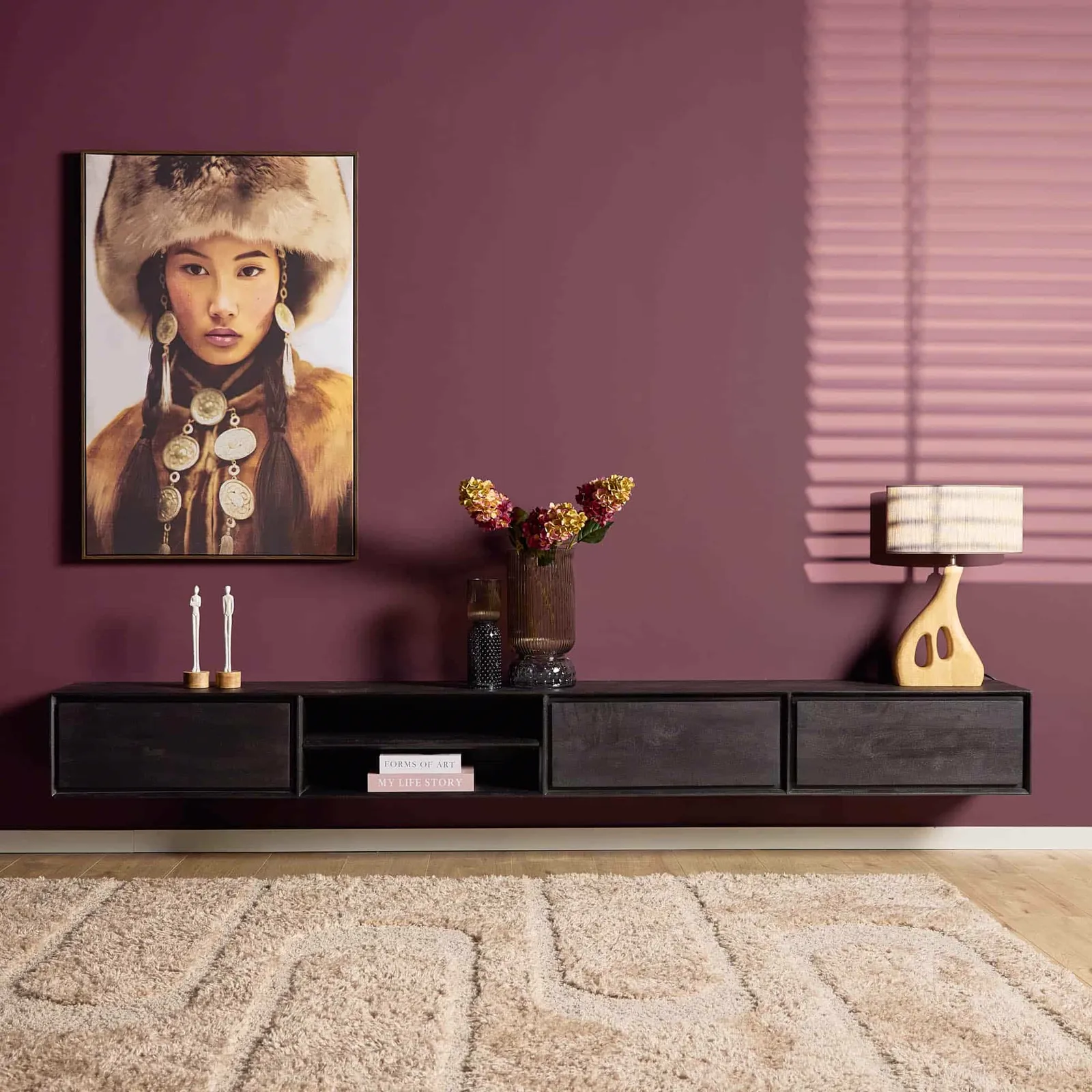 Floating TV Unit Ambiance Black | 280 cm - Starfurn