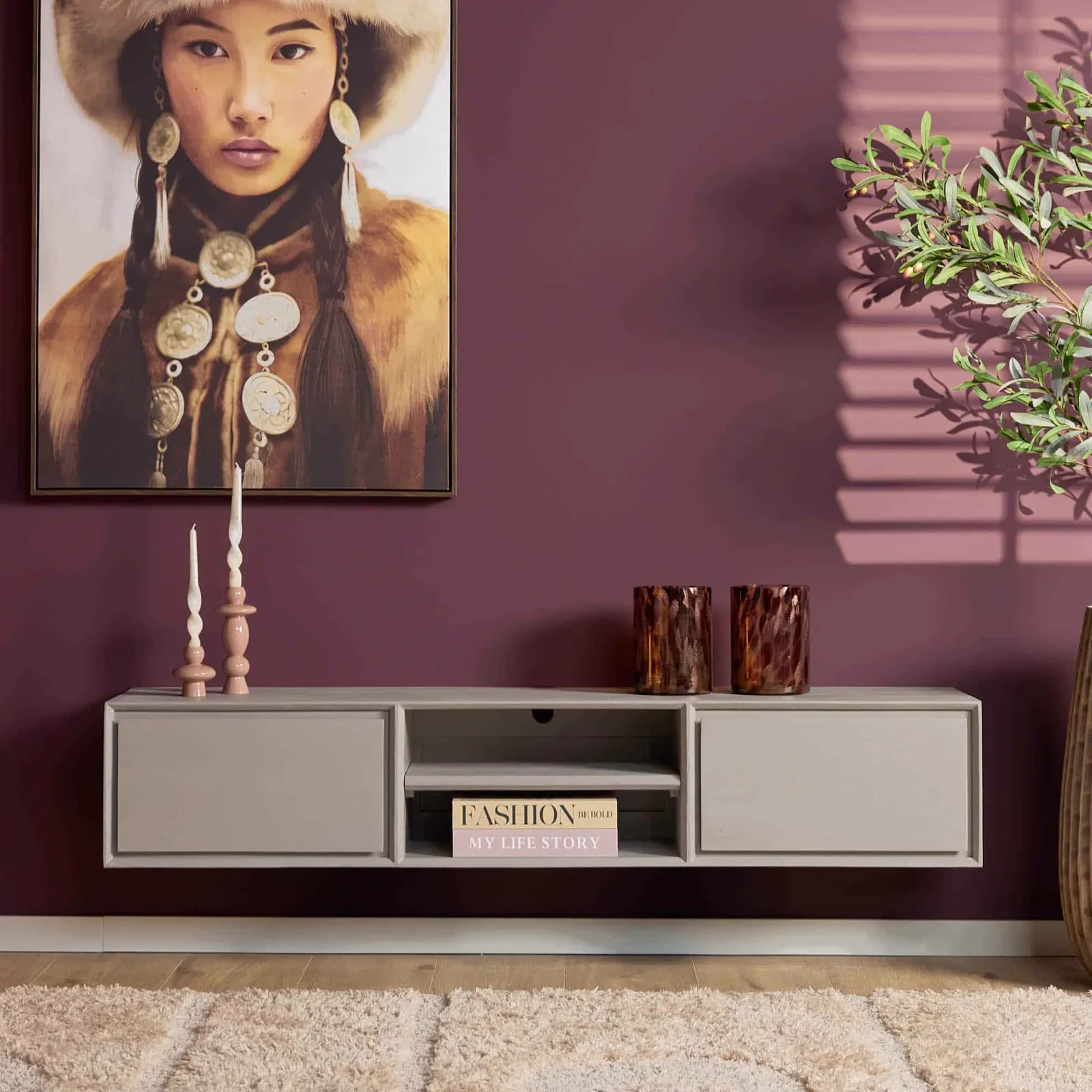 Floating TV unit Ambiance Taupe | 160 cm - Starfurn