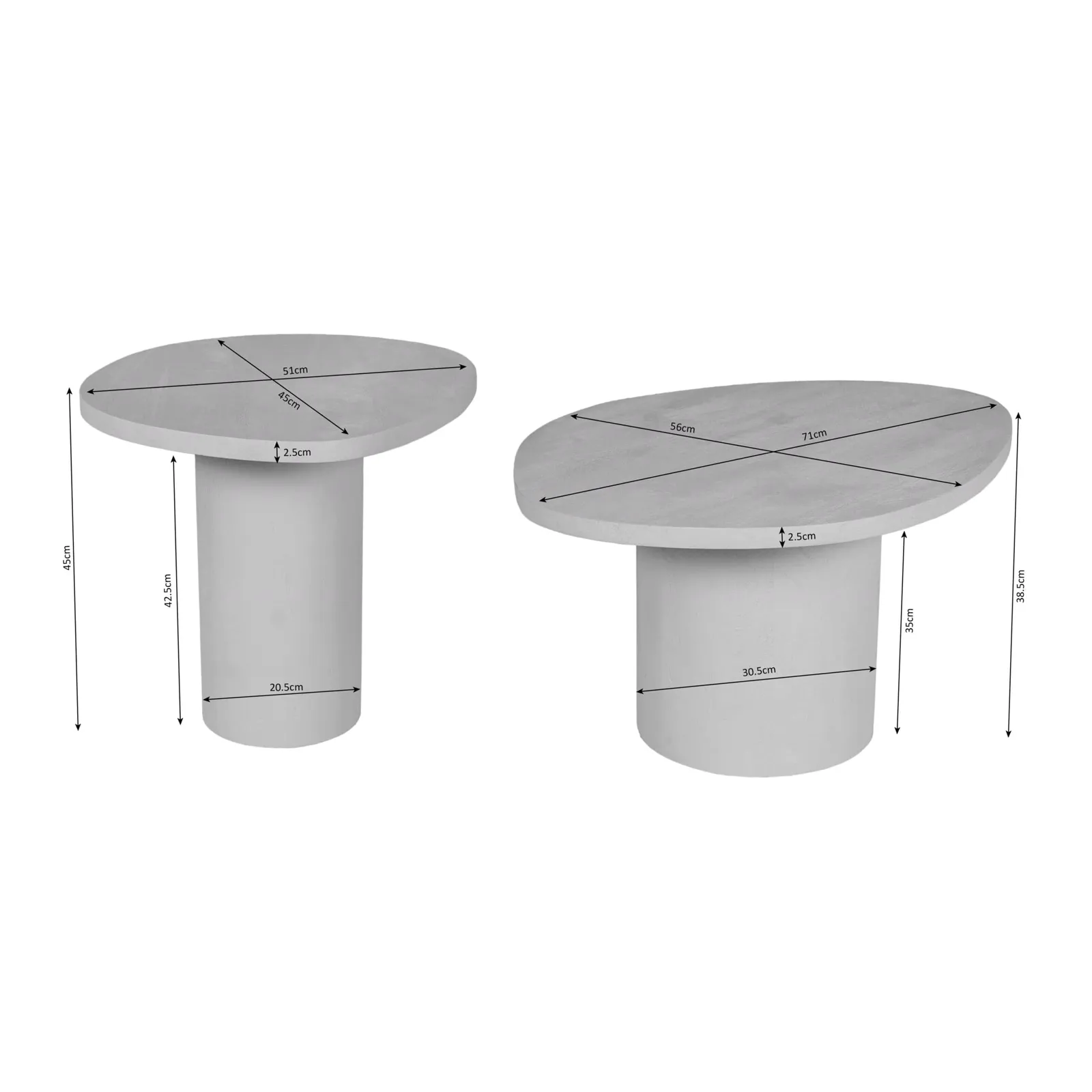 Coffee table Mirre | Sand | Set of 2 - Starfurn