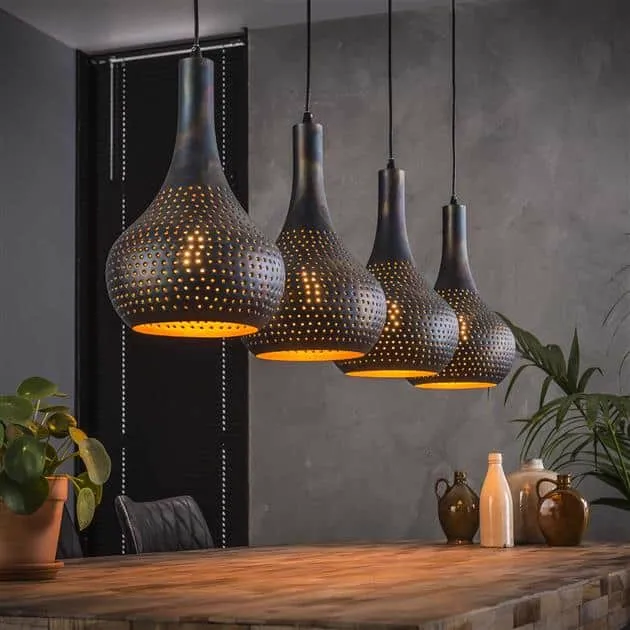 Punch Cone Pendant Light 4-light / Black brown - Zijlstra