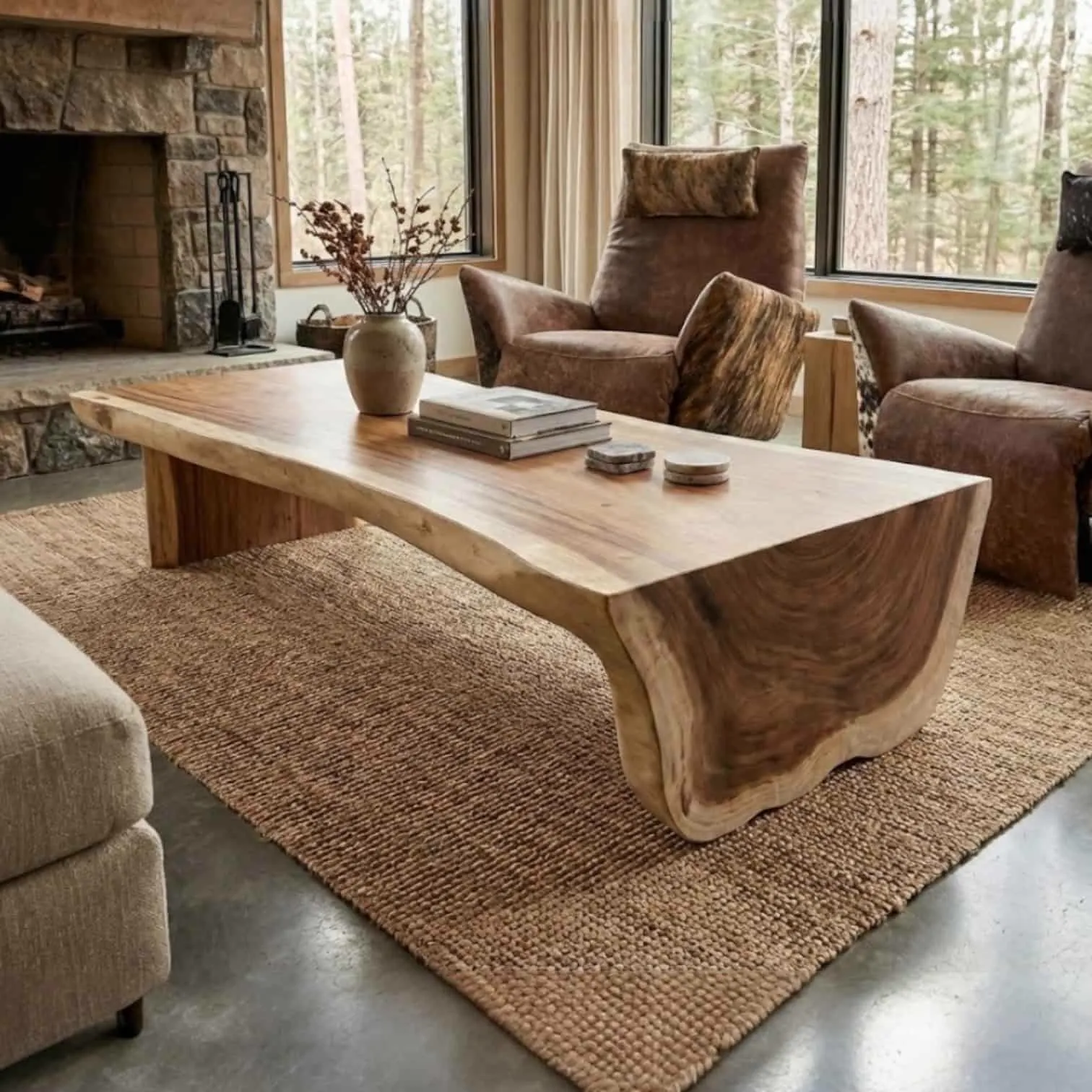 Coffee Table Waterfall Ayem | Suar Wood | 180cm