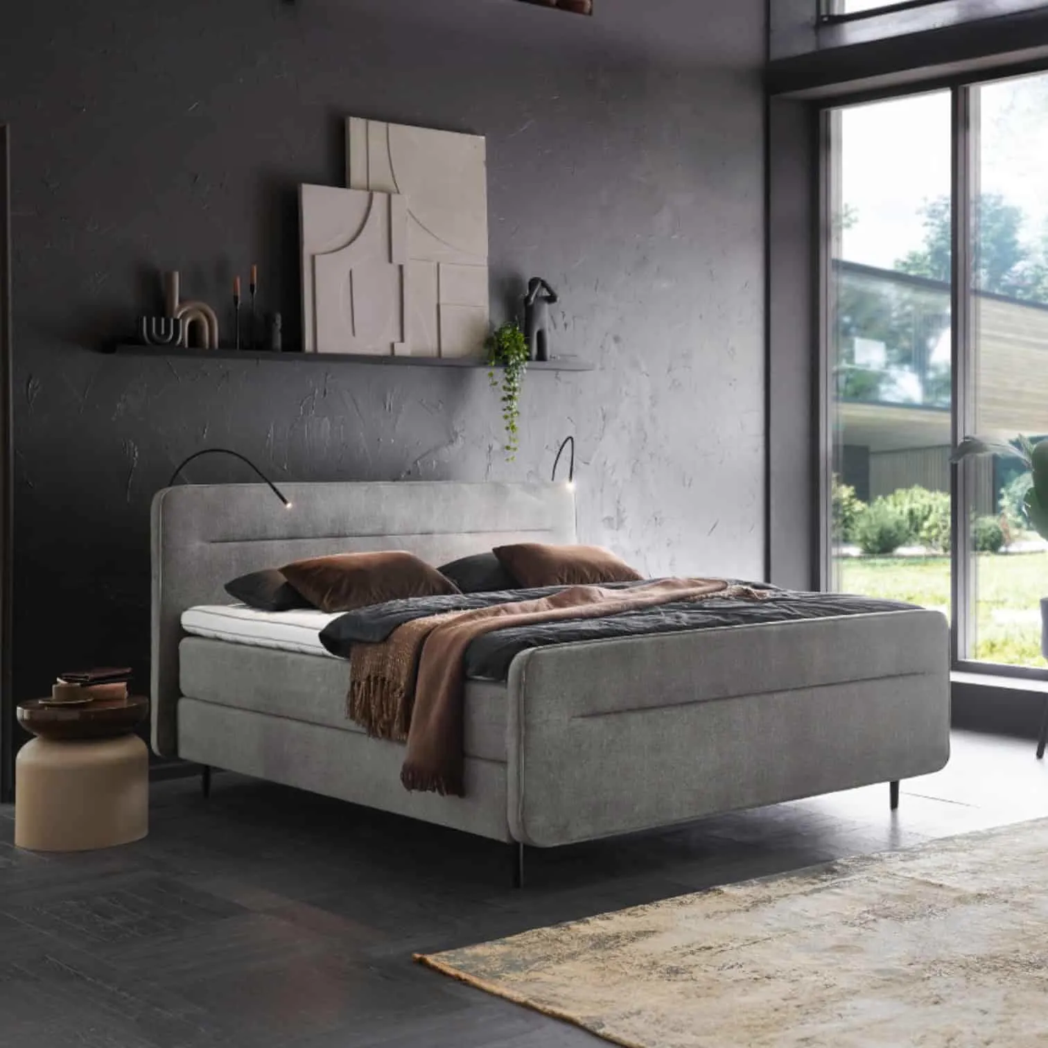 Boxspringbett V3300 | Grau