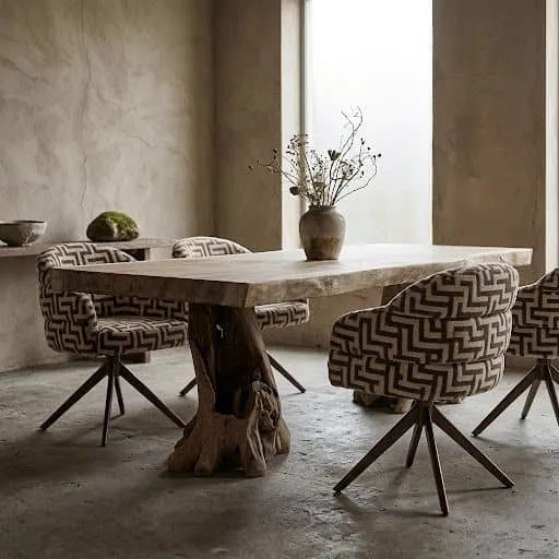 Tree Trunk Table Suar Wood | Root Leg - World of Brosi