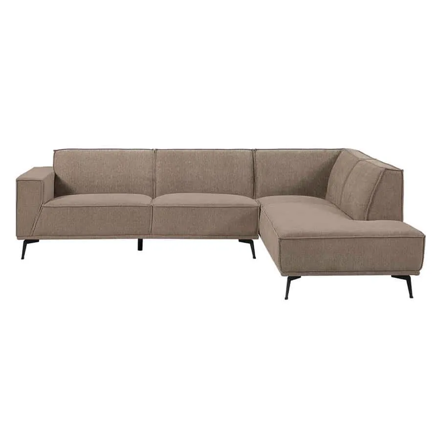 De Leeds 2 5-AL + Ottoman R - City 453 Moss Grey bank op een witte achtergrond - Tower Living