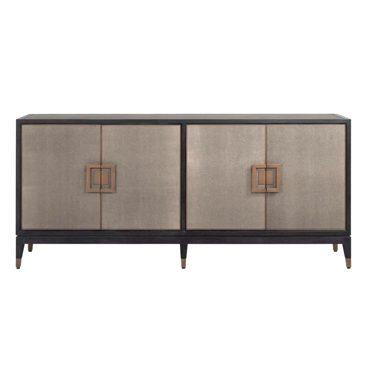 Sessel Bloomville Messing Shagreen auf weißem Hintergrund, aus frontaler Kameraperspektive - Richmond Interiors